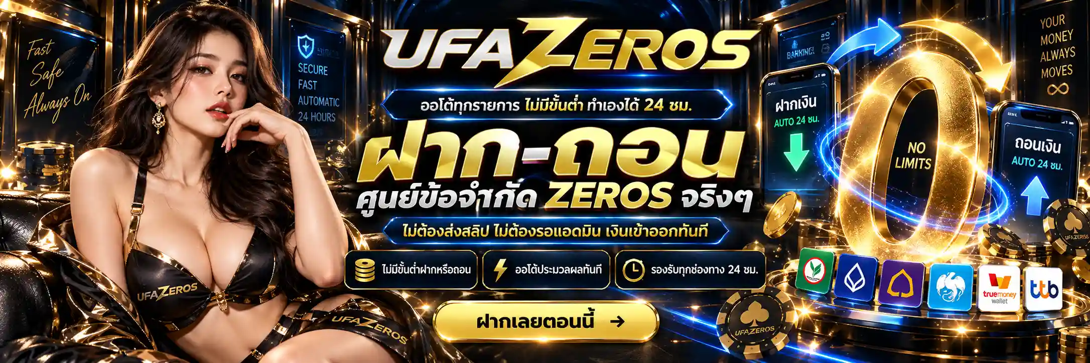 UFAZEROS สล็อตออนไลน์ เครดิตฟรี ฝากถอนออโต้ ศูนย์ข้อจำกัดจริง (2)